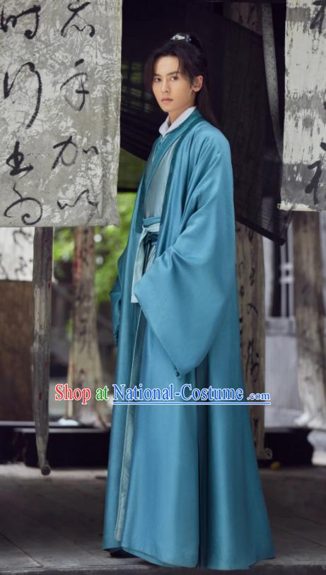 Chinese Traditional Childe Blue Hanfu Clothing Wu Xia Series Word Of Honor Zhou Xu Garments Ancient Swordsman Costumes