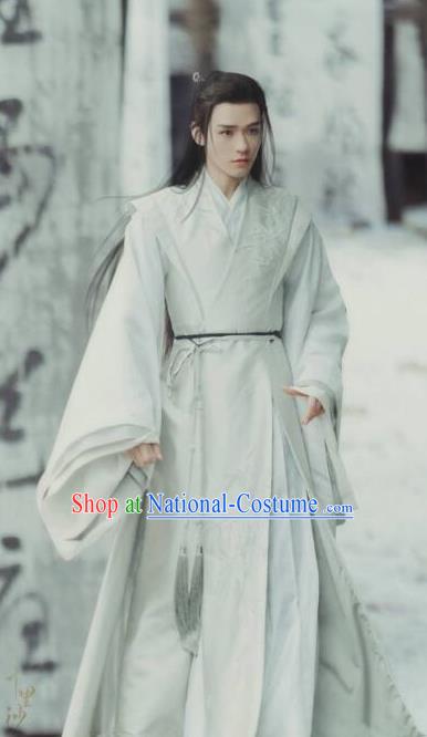 Chinese Drama Series Word Of Honor Wen Kexing White Garments Ancient Swordsman Costumes Traditional Wu Xia Childe Hanfu Clothing