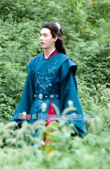 Chinese Traditional Wu Xia Young Hero Hanfu Clothing Drama Series Word Of Honor Wen Kexing Blue Garments Ancient Swordsman Costumes