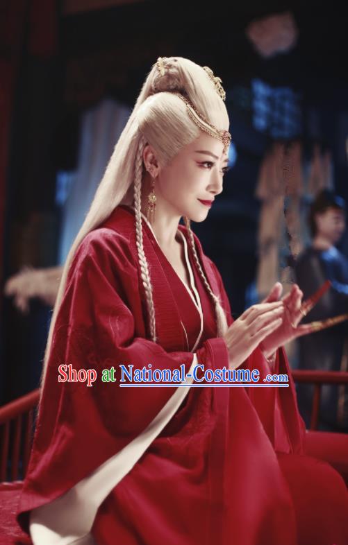 Chinese Ancient Swordwoman Costumes Traditional Wu Xia Beauty Ghost Hanfu Clothing Drama Series Word Of Honor Liu Qianqiao Red Dress Garments