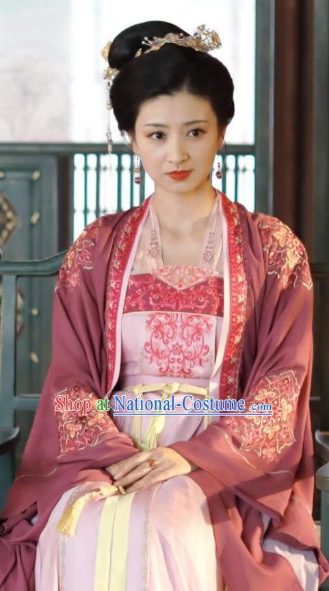 Chinese Ancient Noble Woman Hanfu Clothing Traditional Dress Garments Romance Series Rebirth For You He Cuihua Replica Costumes and Headpieces