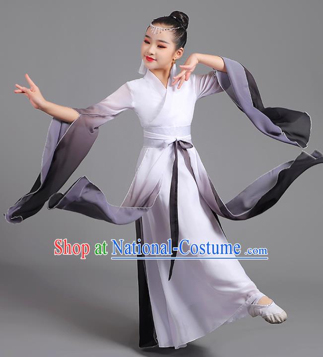 Chinese Water Sleeve Clothing Professional Classical Dance Black Dress Children Stage Performance Garment Costume