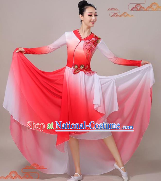 Professional Modern Dance Red Dress Chinese Classical Dance Clothing Opening Dance Garment