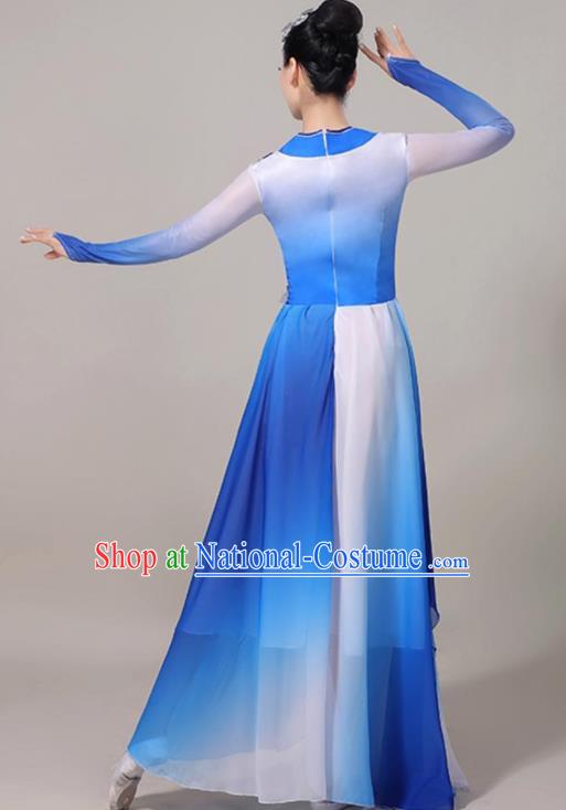 Chinese Classical Dance Clothing Professional Opening Dance Garment Modern Dance Blue Dress