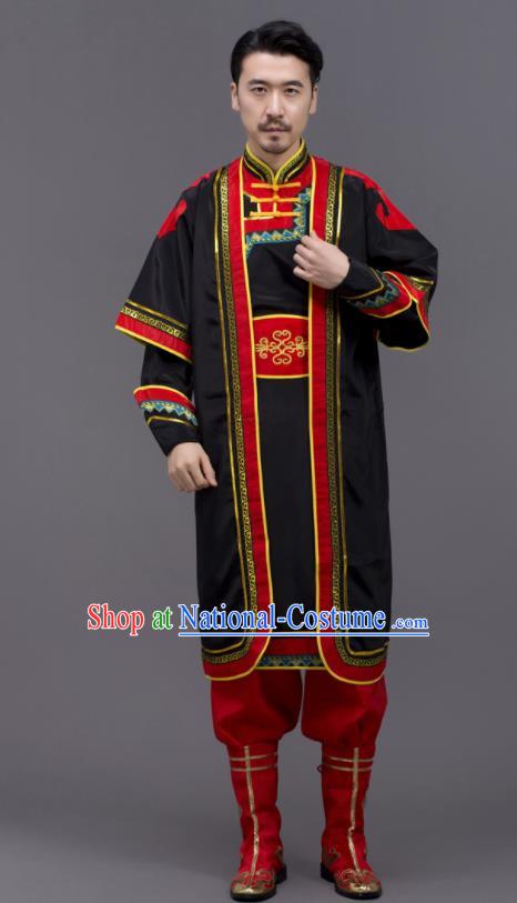 Chinese Uyghur Minority Folk Dance Costume Xinjiang Nationality Black Outfit Ethnic Festival Clothing