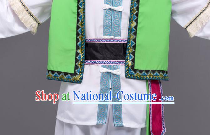 Chinese Bai Minority Folk Dance Costume Yunnan Nationality Outfit Ethnic Male Festival Clothing