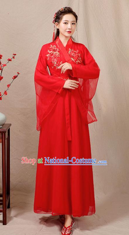 China Classical Dance Clothing Ancient Hanfu Fairy Dance Costume Umbrella Dance Red Dress