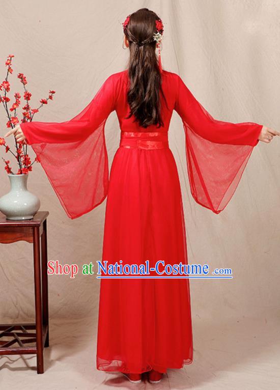 China Classical Dance Clothing Ancient Hanfu Fairy Dance Costume Umbrella Dance Red Dress