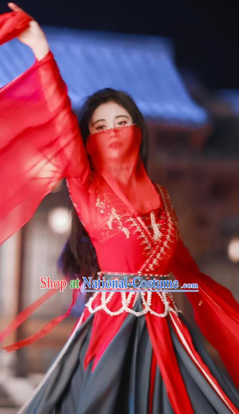 Chinese Romance Series Rebirth For You Jiang Baoning Replica Costumes Ancient Royal Princess Clothing Traditional Dance Red Dress Garments