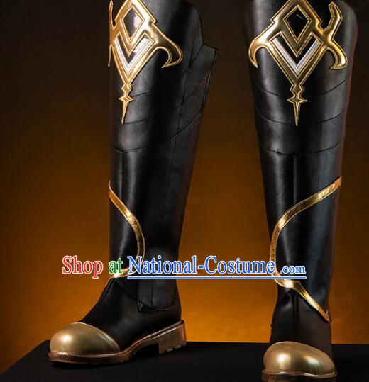 Chinese Cosplay Boots Handmade Swordsman Shoes Black Boots