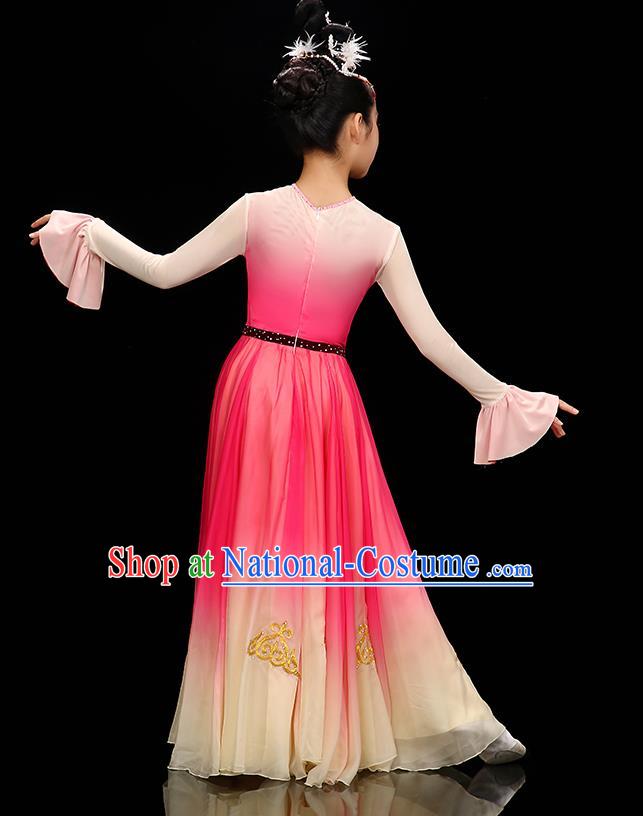 Chinese Opening Dance Garment Costume Classical Dance Megenta Dress Stage Performance Dancewear Children Fan Dance Clothing