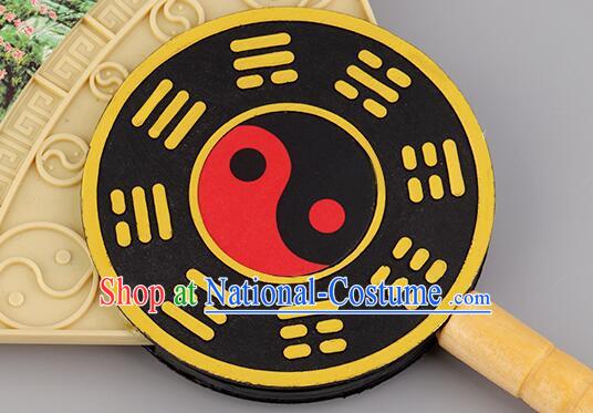 Traditional Eight Trigrams Fan Handmade Chinese Feather Fans Zhuge Liang Fan for Men