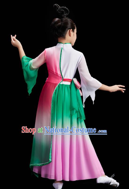 Chinese Umbrella Dance Costume Stage Performance Dress Fan Dance Garment Children Group Dance Clothing