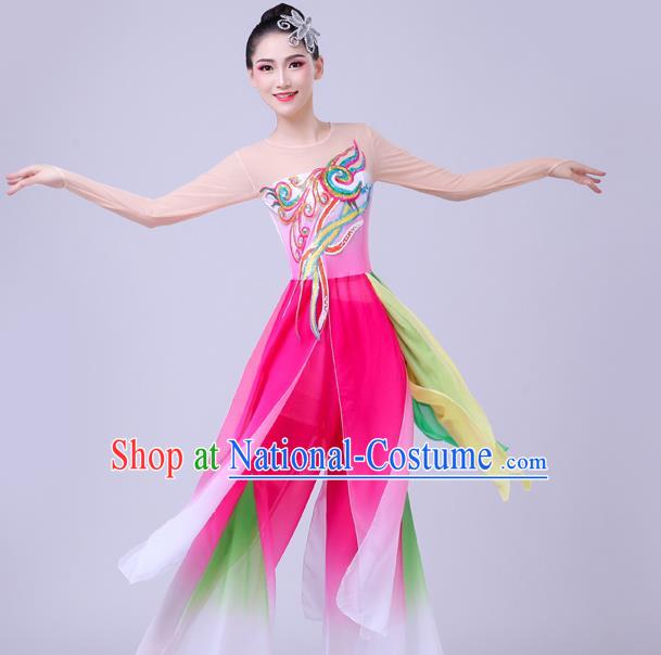 China Fan Dance Garment Costume Classical Dance Dress Stage Performance Clothing Lotus Dance Attires