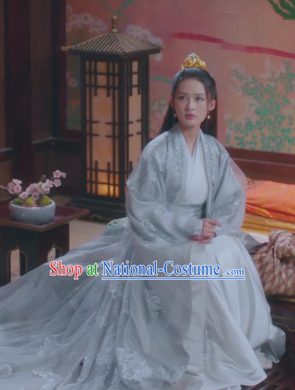 Chinese Traditional Royal Lady Dress Garments Wuxia TV Series The Wolf Ma Zhaixing Costumes Ancient Princess Clothing and Hair Accessories