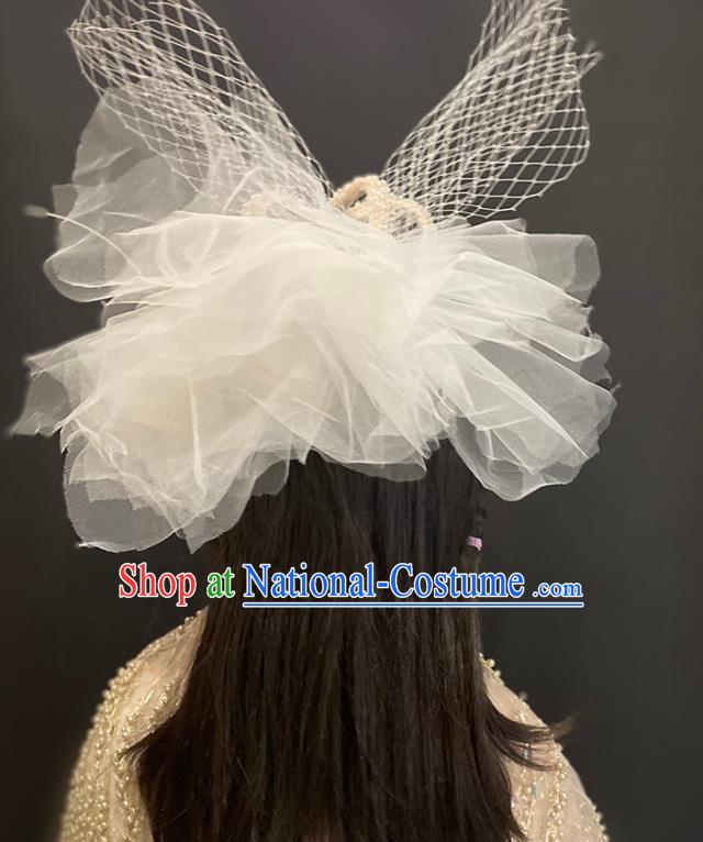 Handmade Party Children Headwear Baroque Style Royal Crown Top Halloween Pearls Veil Headdress