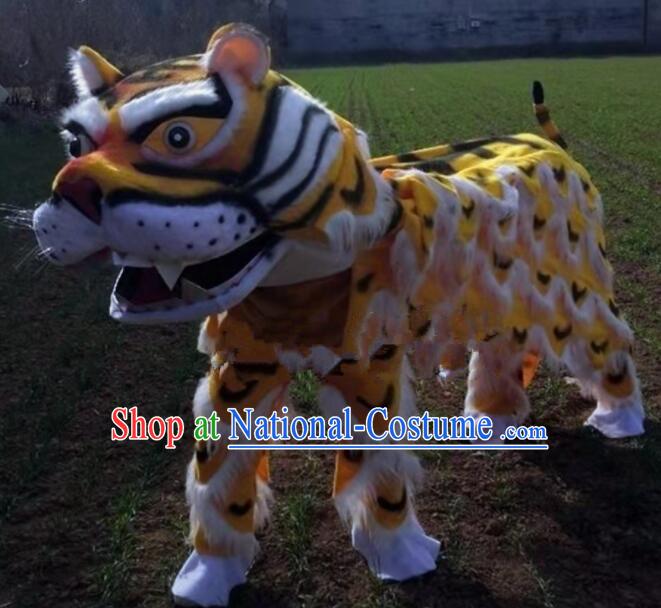 Chinese Traditional Tiger Dance Costumes Tiger Head Top Festival Entertainment Outfits for Adult