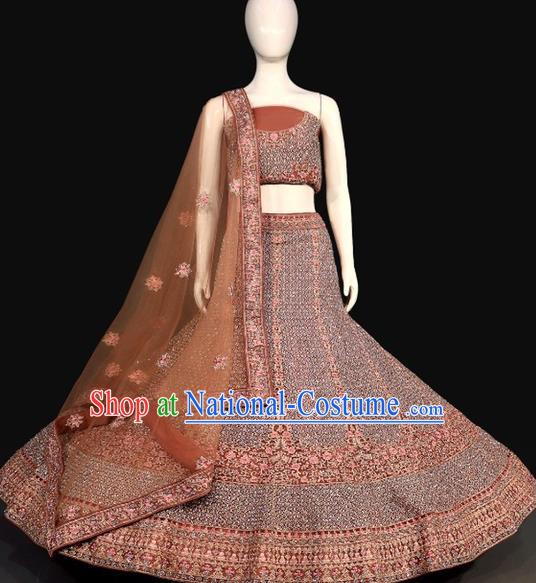 Top India Bride Lengha Garment Indian Traditional Embroidered Dress Outfit Wedding Clothing