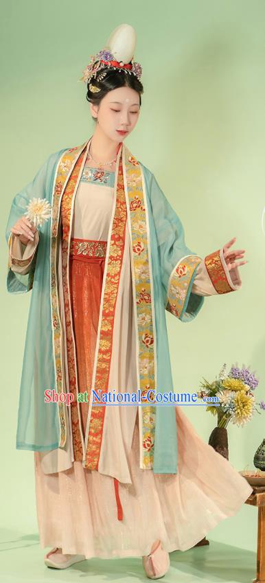 Chinese Ancient Royal Empress Dress Song Dynasty Court Queen Costumes Traditional Hanfu BeiZi Clothing Complete Set