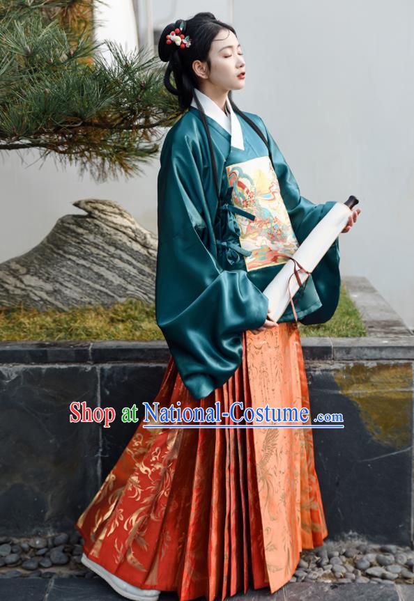 Chinese Ming Dynasty Beauty Costumes Traditional Hanfu Mamian Skirt Clothing Ancient Princess Dress