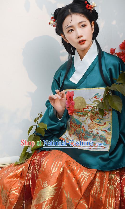 Chinese Ming Dynasty Beauty Costumes Traditional Hanfu Mamian Skirt Clothing Ancient Princess Dress