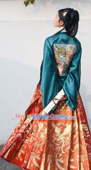 Chinese Ming Dynasty Beauty Costumes Traditional Hanfu Mamian Skirt Clothing Ancient Princess Dress