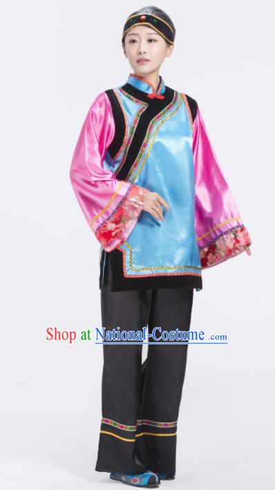 Chinese Folk Dance Costumes Ancient Landlord Shiva Clothing Lantern Festival Yangko Performance Outfits