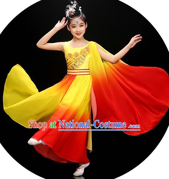 Chinese Opening Dance Garment Costume Chorus Singing Dress Classical Dancewear Children Modern Dance Clothing