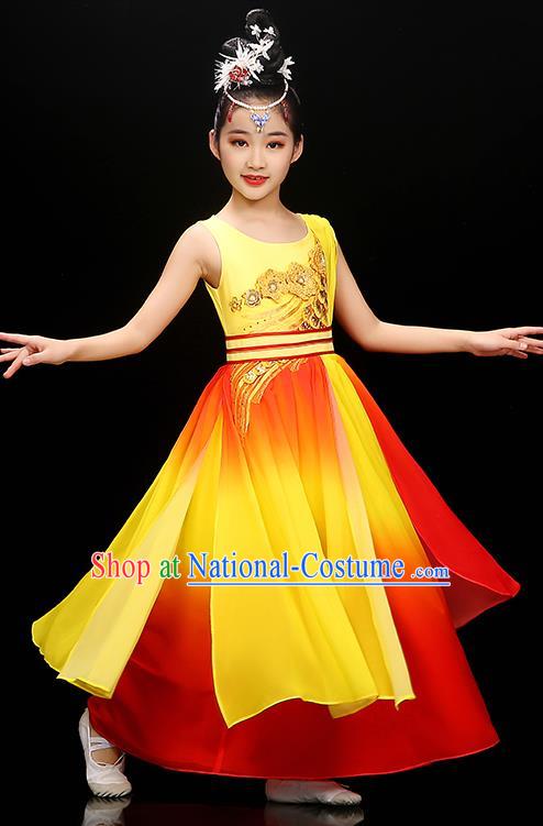 Chinese Opening Dance Garment Costume Chorus Singing Dress Classical Dancewear Children Modern Dance Clothing