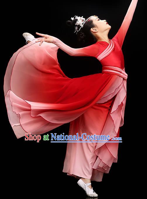 Chinese Modern Dance Red Dress Uniform Traditional Dancewear Children Opening Dance Clothing Group Dance Garment Costume