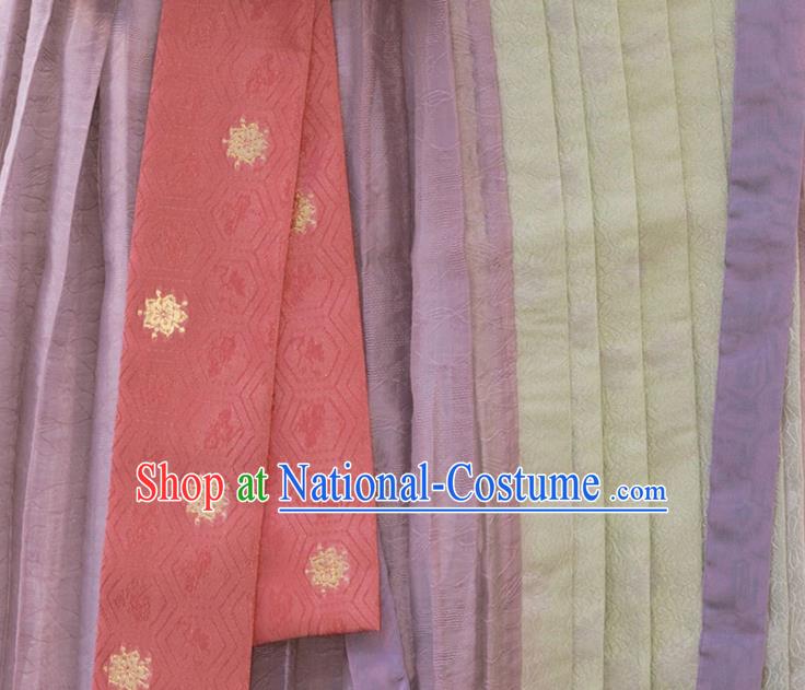 Chinese Jin Dynasty Princess Garment Costumes Ancient Noble Woman Clothing Traditional Purple Hanfu Dress