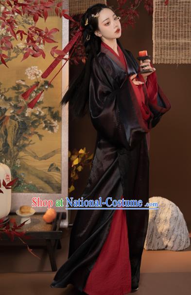 Chinese Han Dynasty Court Lady Garment Costumes Ancient Princess Clothing Traditional Yarn Hanfu Dress