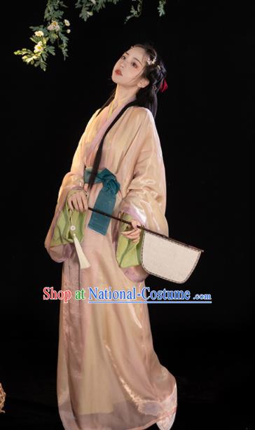 Chinese Traditional Yarn Hanfu Dress Han Dynasty Court Lady Garment Costumes Ancient Princess Clothing