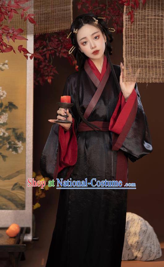 Chinese Han Dynasty Court Lady Garment Costumes Ancient Princess Clothing Traditional Yarn Hanfu Dress