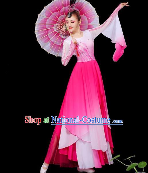 Chinese Classical Dance Clothing Umbrella Dance Costumes Jasmine Flower Dance Garment Women Solo Dance Pink Dress