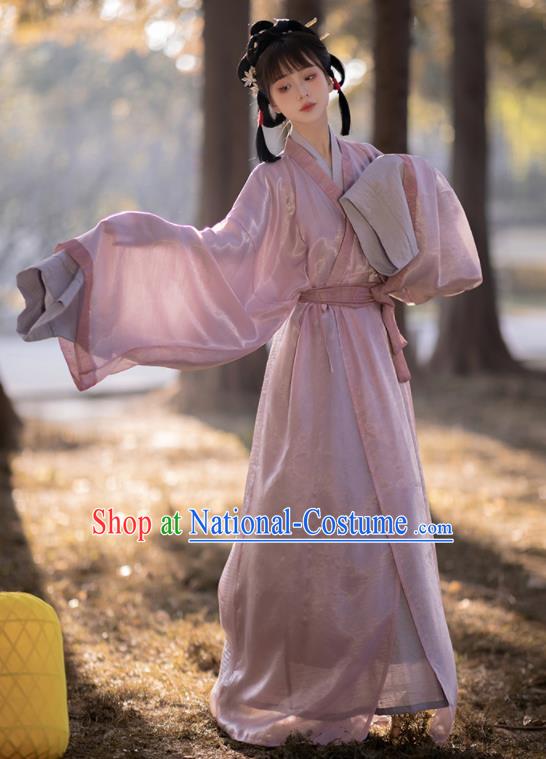 Chinese Traditional Hanfu Yarn Dress Han Dynasty Palace Lady Garment Costumes Ancient Princess Clothing