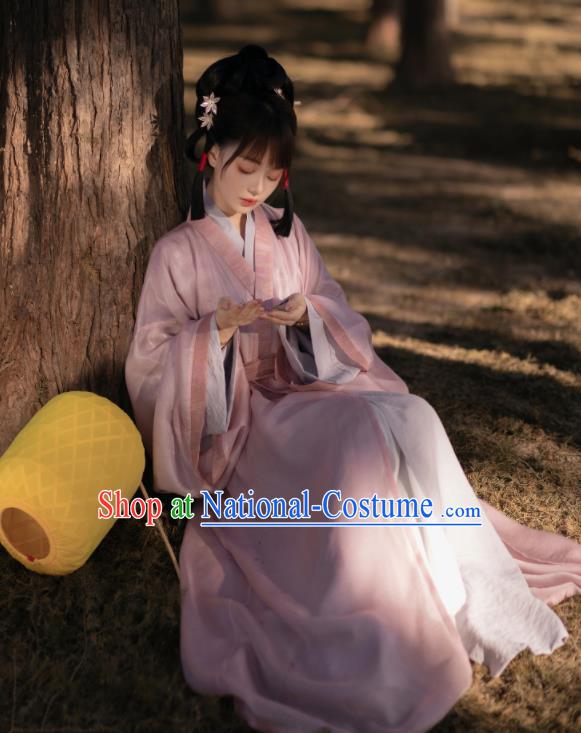 Chinese Traditional Hanfu Yarn Dress Han Dynasty Palace Lady Garment Costumes Ancient Princess Clothing