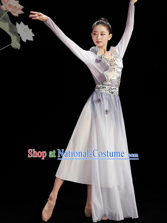 China Classical Dance Clothing Women Group Dance Dress Umbrella Dance Costume