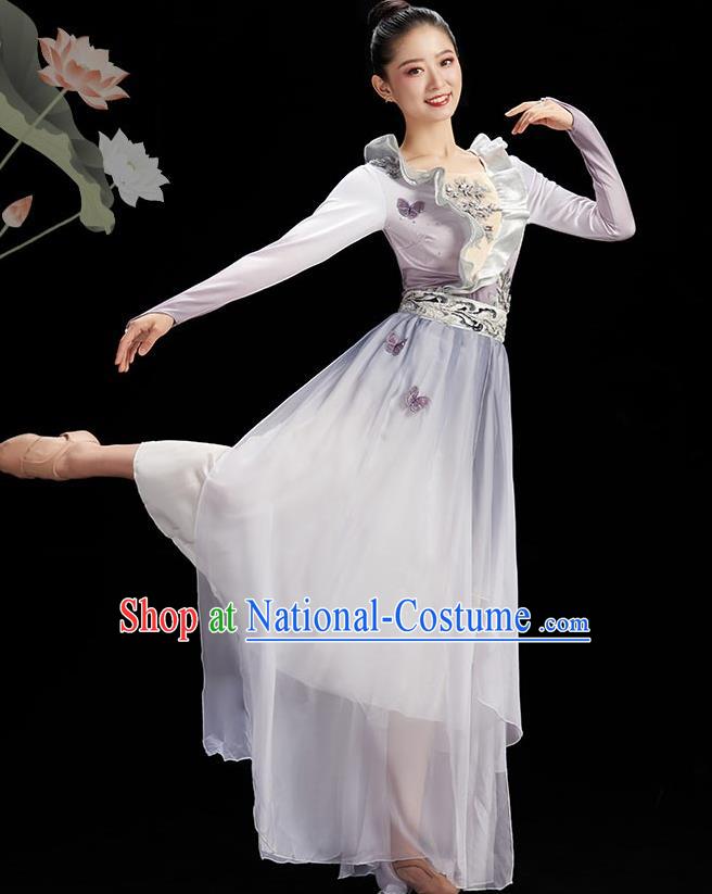 China Classical Dance Clothing Women Group Dance Dress Umbrella Dance Costume