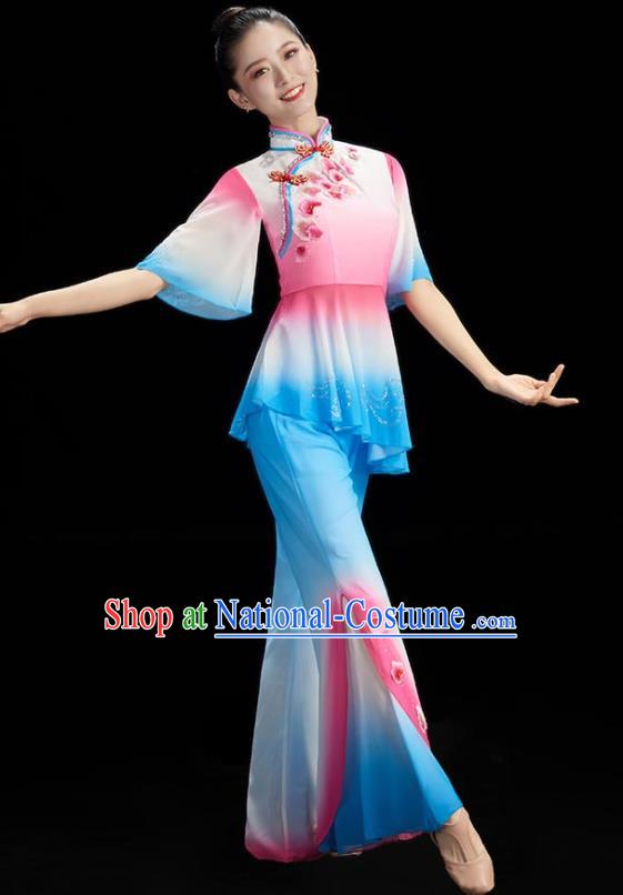 China Classical Dance Clothing Women Fan Dance Outfit Umbrella Dance Costume Stage Performance Garment