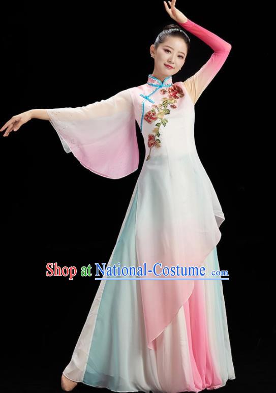 China Stage Performance Garment Classical Dance Clothing Women Group Dance Dress Umbrella Dance Costume