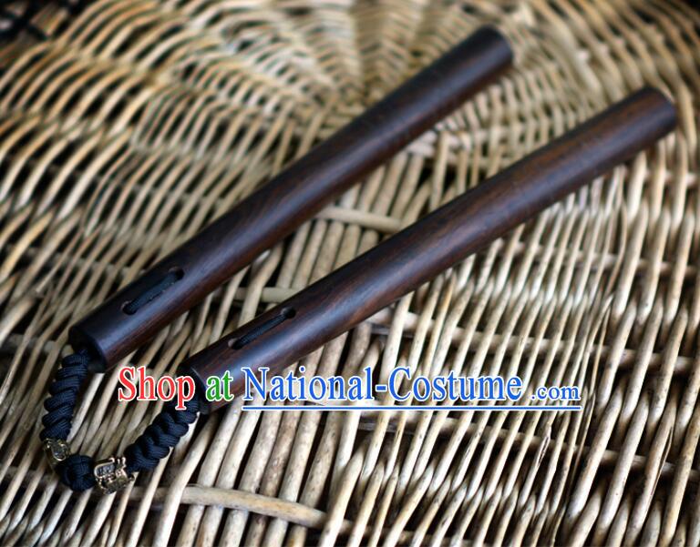 Handmade Kung Fu Nunchaka Top Ebony Nunchakus Chinese Martial Arts Nunchaku