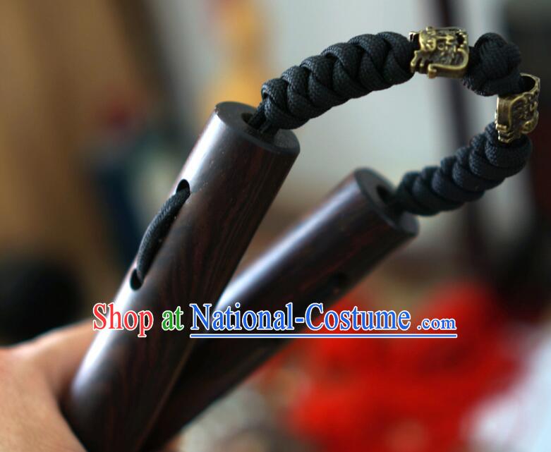 Handmade Kung Fu Nunchaka Top Ebony Nunchakus Chinese Martial Arts Nunchaku