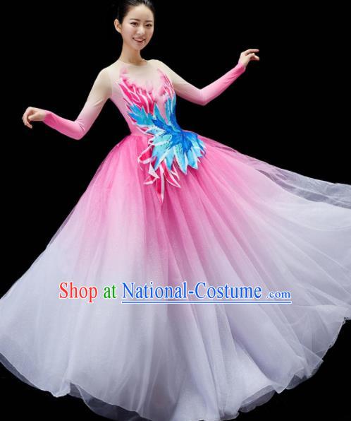 Chinese Spring Festival Gala Opening Dance Clothing Women Group Dance Costume Modern Dance Pink Dance Embroidered Garment