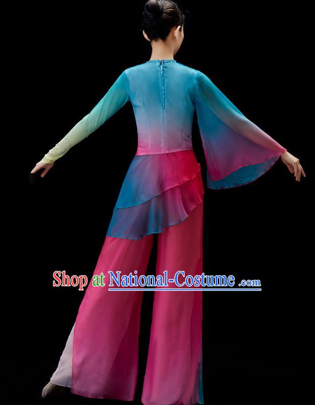 Chinese Umbrella Dance Clothing Women Group Dance Costume Folk Dance Outfit Yangko Dance Garment