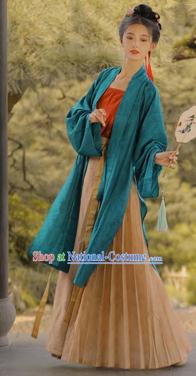 Chinese Ancient Noble Woman Historical Costumes Song Dynasty Young Lady Clothing Traditional Long Beizi Hanfu Dress Complete Set