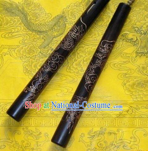 Top African Blackwood Nunchakus Chinese Martial Arts Nunchaku Handmade Kung Fu Carving Dragon Nunchaka