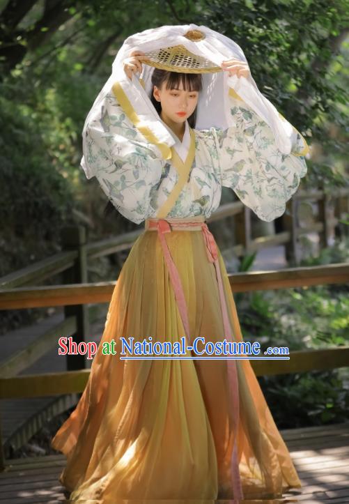 Chinese Ancient Swordswoman Dress Garments Jin Dynasty Historical Costumes Traditional Hanfu Young Lady Clothing