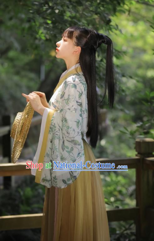 Chinese Ancient Swordswoman Dress Garments Jin Dynasty Historical Costumes Traditional Hanfu Young Lady Clothing