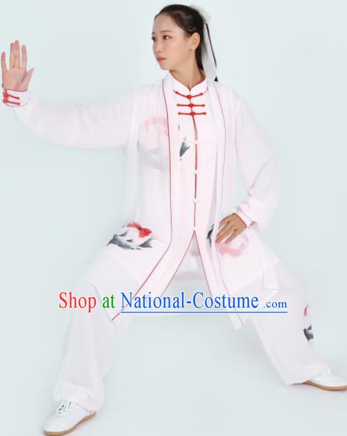 Chinese Martial Arts Competition Clothing Tai Chi Performance Outfit Kung Fu Costumes Tai Ji Printing Carps Uniform